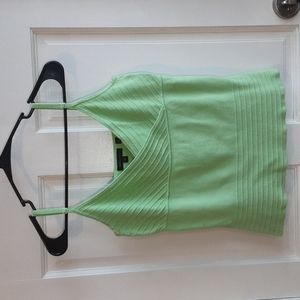BCBG Max Azria Tank Top - Silk Lime Green Medium Luxurious - see description